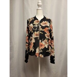 Sanctuary Anthropologie Zip-Up Jacket Womens Medium Floral Lightweight Cottage